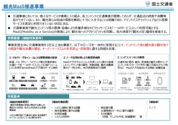 令和８年度「観光MaaS推進事業」