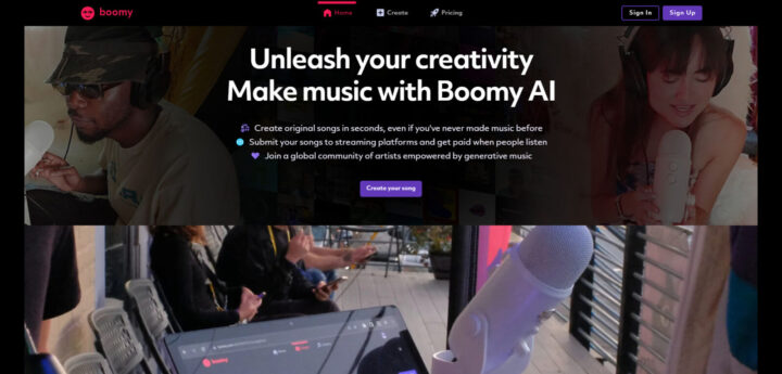 【Boomy】初心者でも使いやすい音楽生成AI　https://boomy.com/