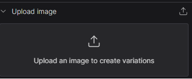 アクセスをしたあとに「Upload image」で生成元となる画像をアップロード