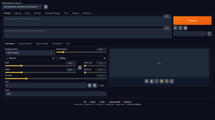 Stable Diffusion web UI（AUTOMATIC1111版）