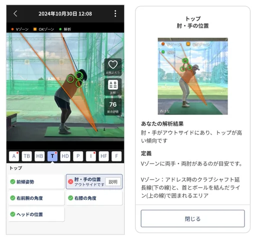 AIスイング解析機能の特徴と機能