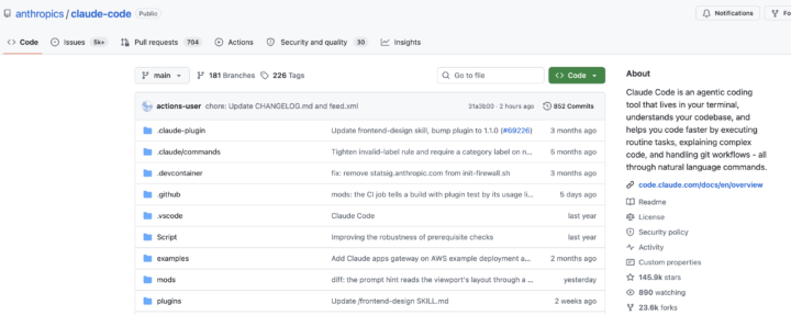 Claude CodeのGithub画面
