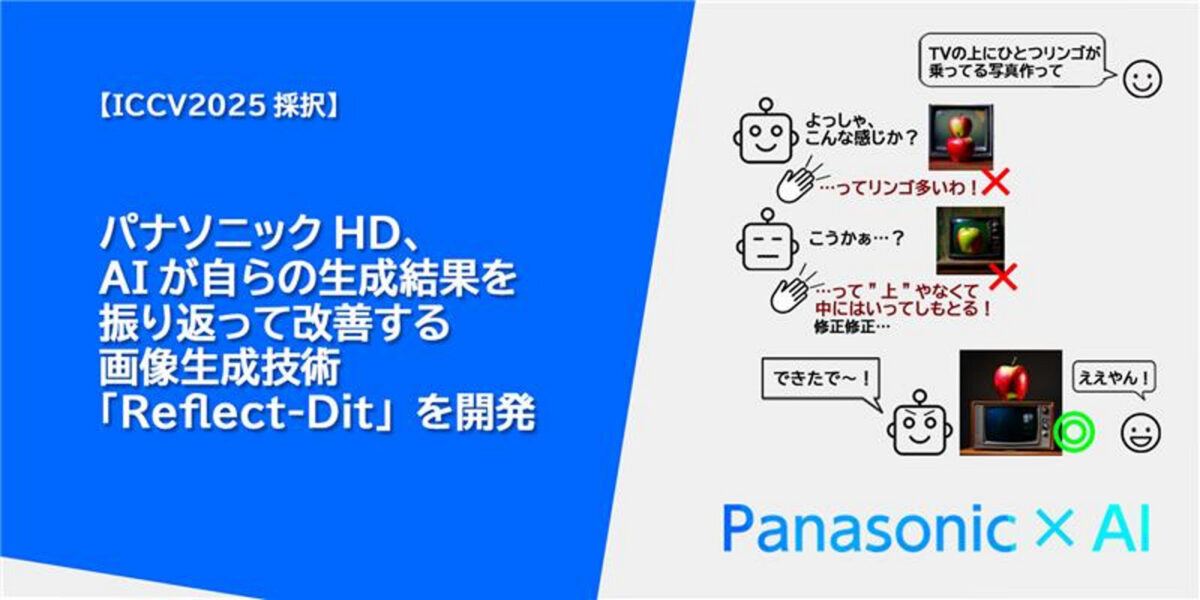 パナソニックHDがAI自己改善型画像生成技術「Reflect-DiT」を開発、生成効率を5倍向上