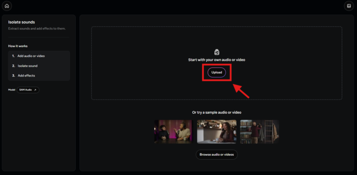 音声・動画素材を選択する
