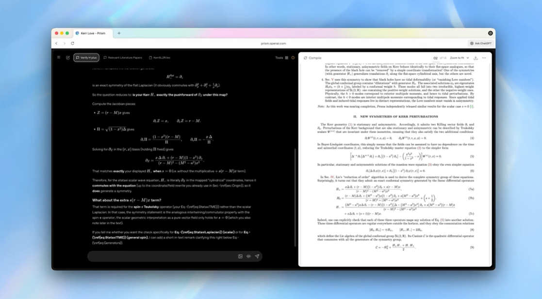 OpenAI、科学研究向けワークスペース「Prism」を無料提供開始。