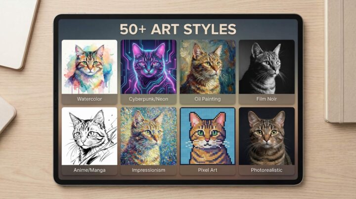 50種類以上のアーティストとリアルな写真の生成が可能