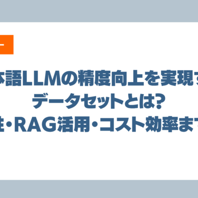 日本語LLMの精度向上を実現するデータセットとは？安全性・RAG活用・コスト効率まで解説【APTO社インタビュー】
